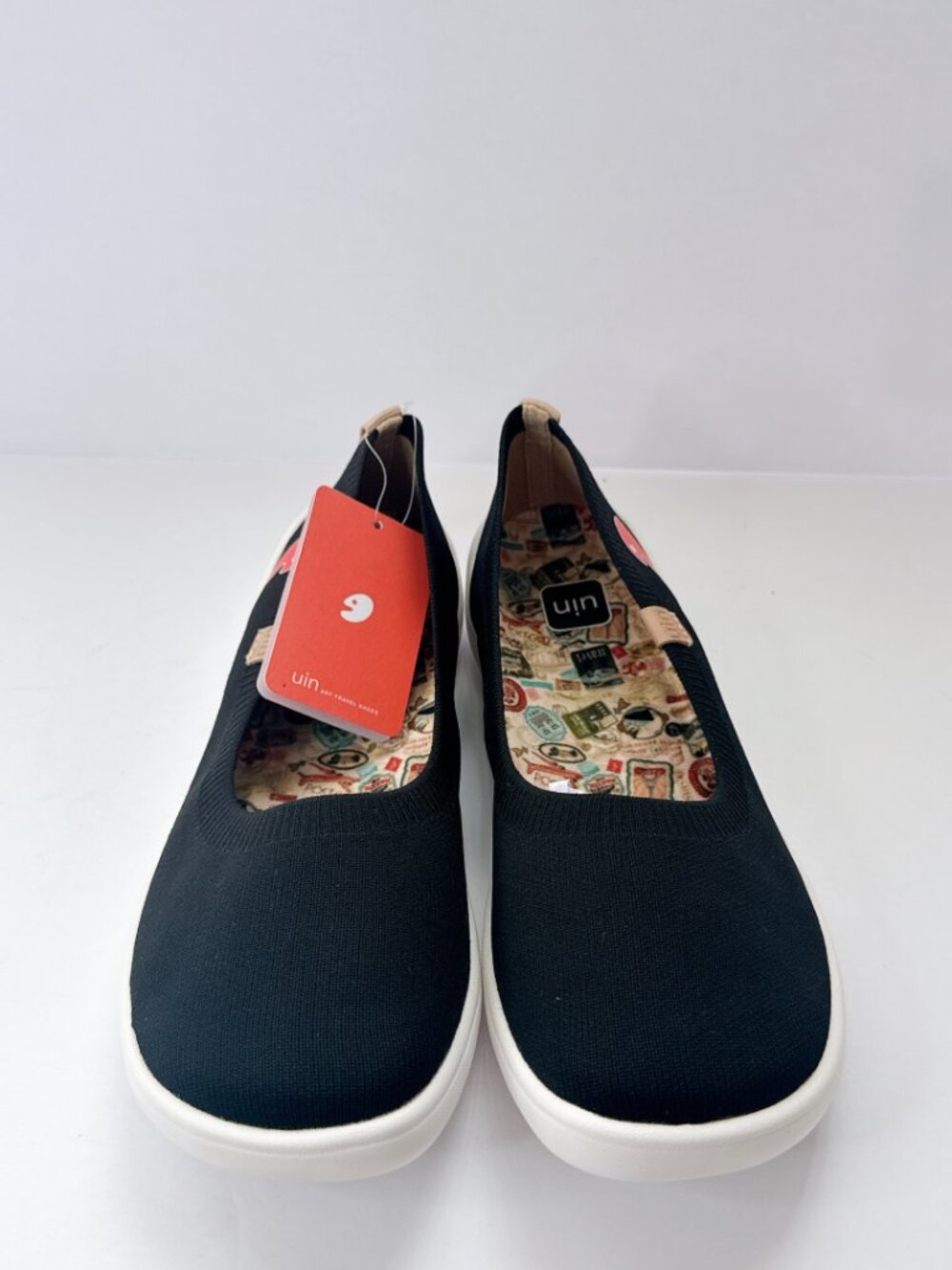Women’s Size 9 UIN Valencia Knitted Black Slip-On Comfort Travel Shoes